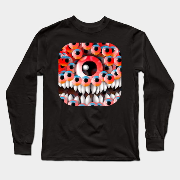 Eyeball Monster Long Sleeve T-Shirt by fakeface